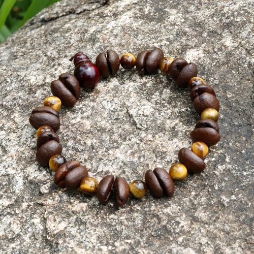 Day Day Up Real Coffee Bean Charm Bracelet for Men & Women Handmade Stretch Beaded Bracelet – Unique Jewelry Gift for Coffee Lovers Bracelets2
