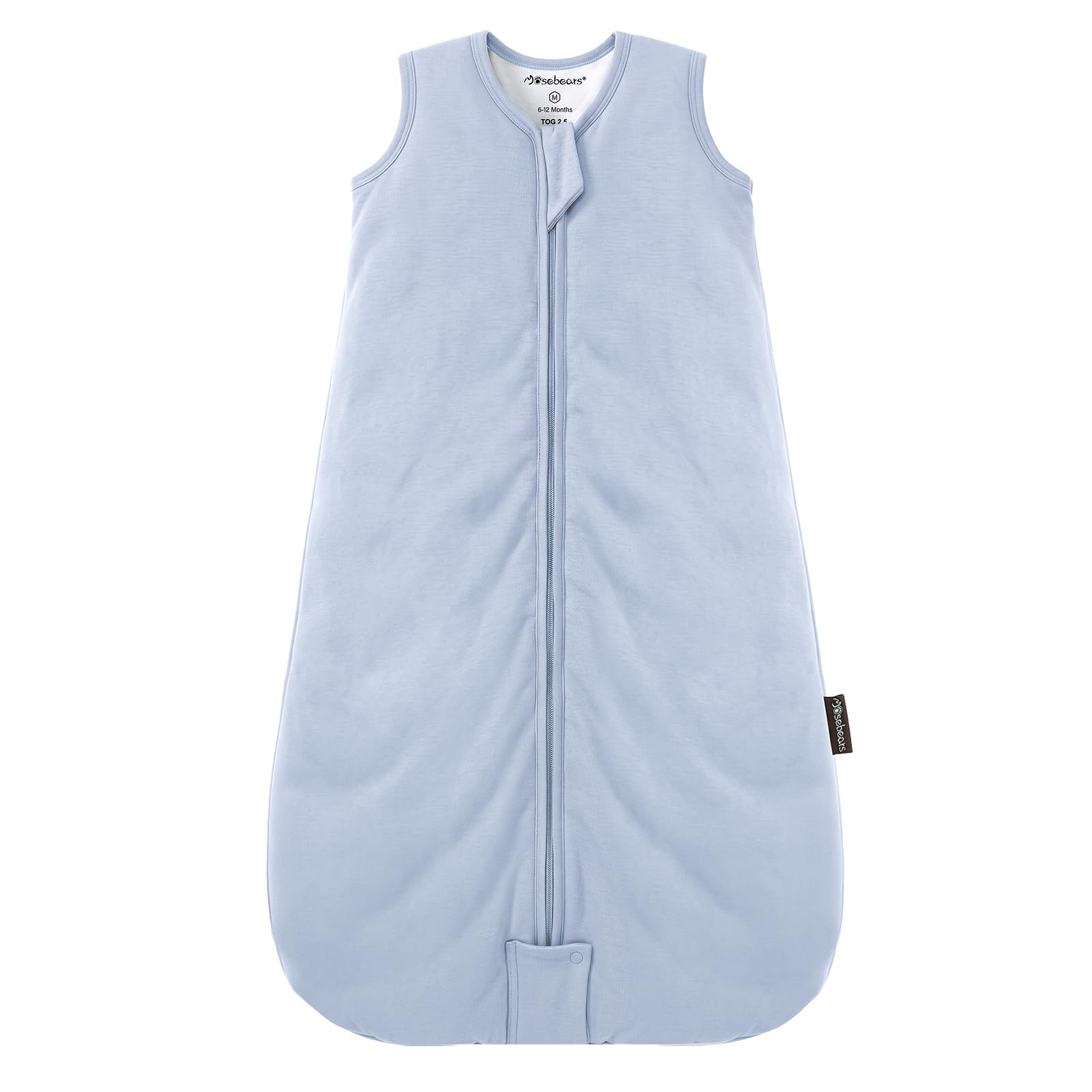 Mosebears Sacco nanna invernale per bambini, 2,5 Tog,cotone, per diverse misure dalla nascita fino all'età di 24 mesi (Blue Fog, 18-24 mesi)