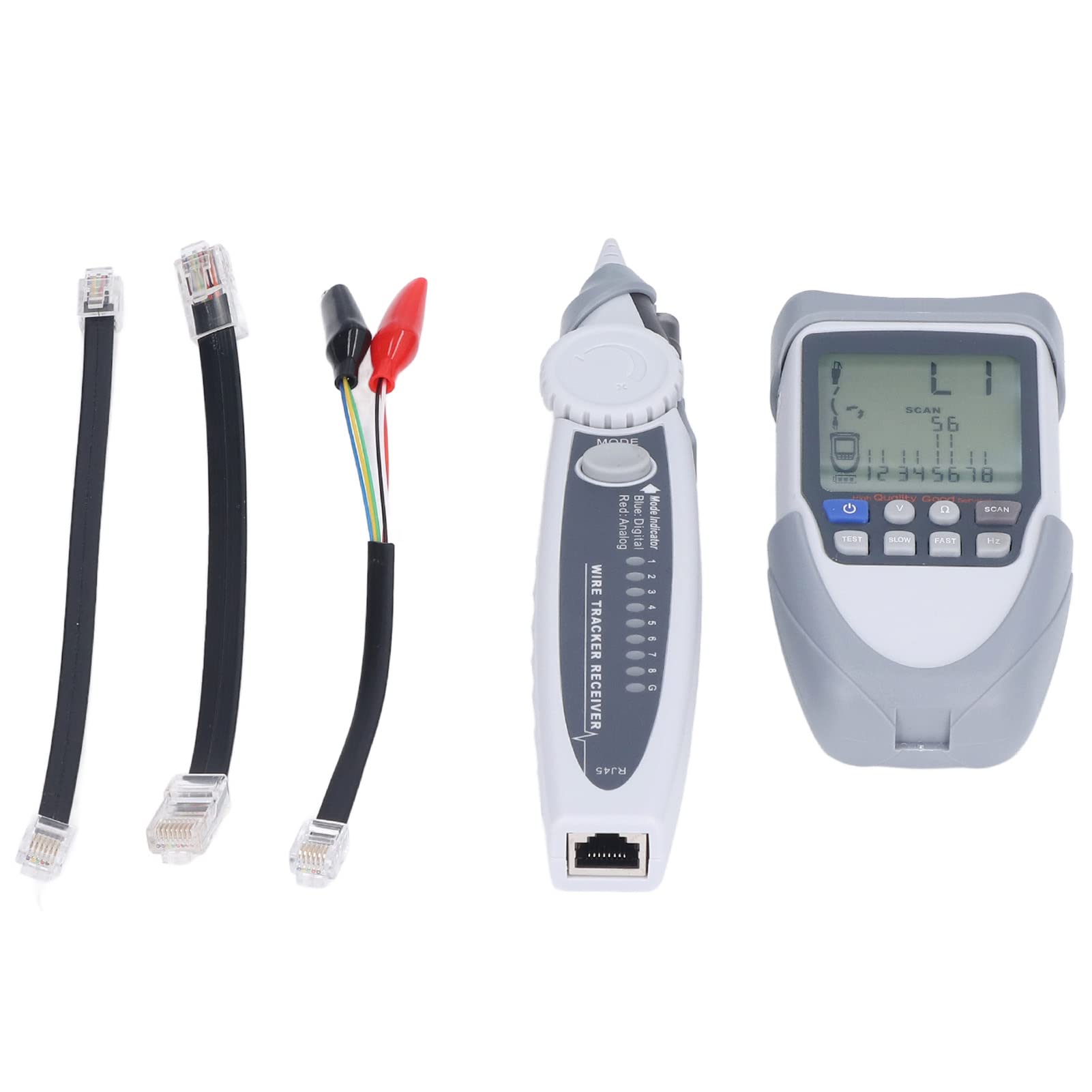 aqxreight Tester Kabli LCD Cyfrowy Analogowy Wielofunkcyjny Wykrywacz Przewodów POE z torbą na Podstawie Praktycznego Testera Kabli Tester KabliWielofunkcyjny Wykrywacz PrzewodówUrządzenie do