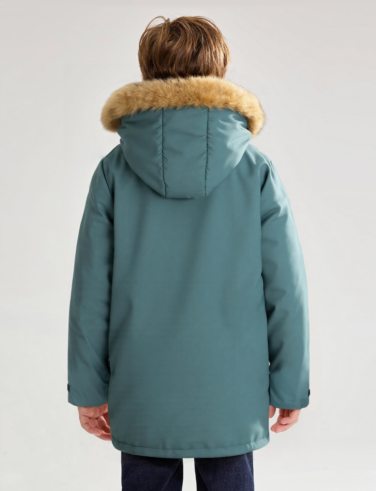SEAUR Niño Chaqueta Parka Grueso Cómodo Abrigo de Invierno con Capucha Niño Ropa Cálida e Informal Resistente al Viento 5-14 años
