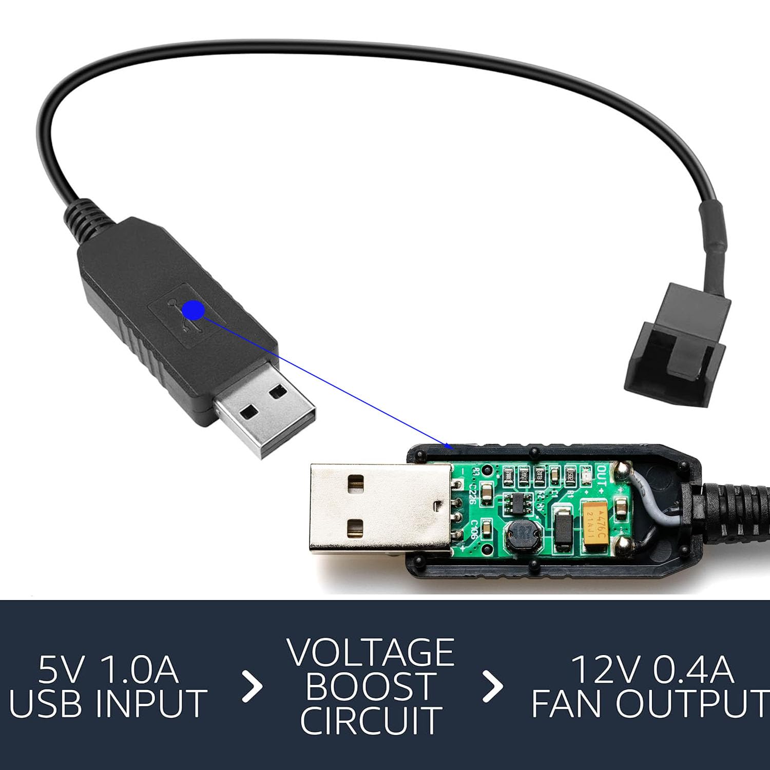 RUNCCI-YUN 5V Vers 12V USB PC Câble D'alimentation De Ventilateur