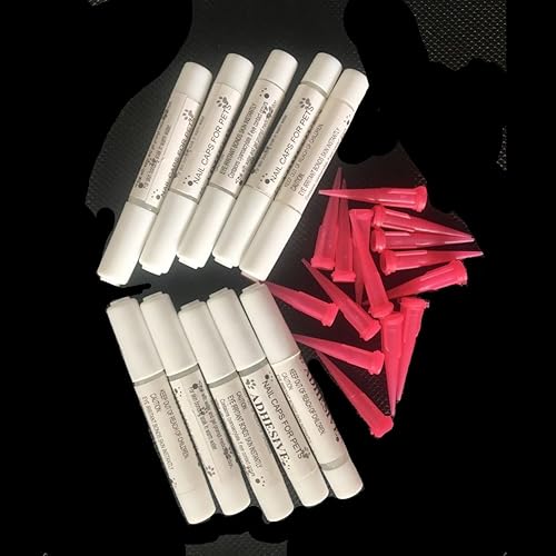 Miniatura 5 de Pet 10 pegamentos adhesivos y 15 puntas aplicadoras para tapas de uñas de gato o perro de Brostown