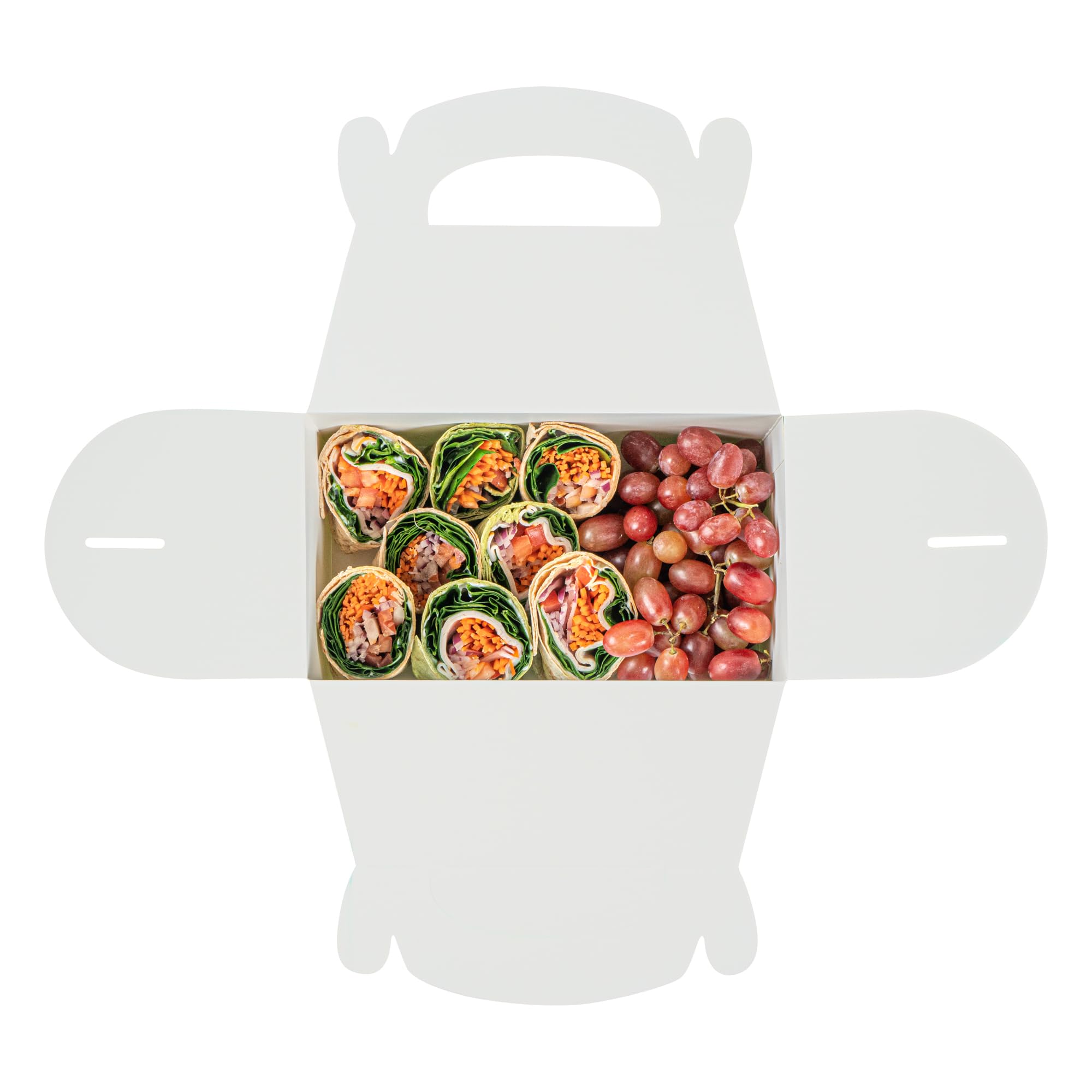 Restaurantware Bio Tek - Cajas a dos aguas de 8.5 x 4.8 x 5.5 pulgadas para recuerdos de fiesta, 100 atractivas cajas de regalo, ventana de PET transparente, con asa integrada, cajas de granero de