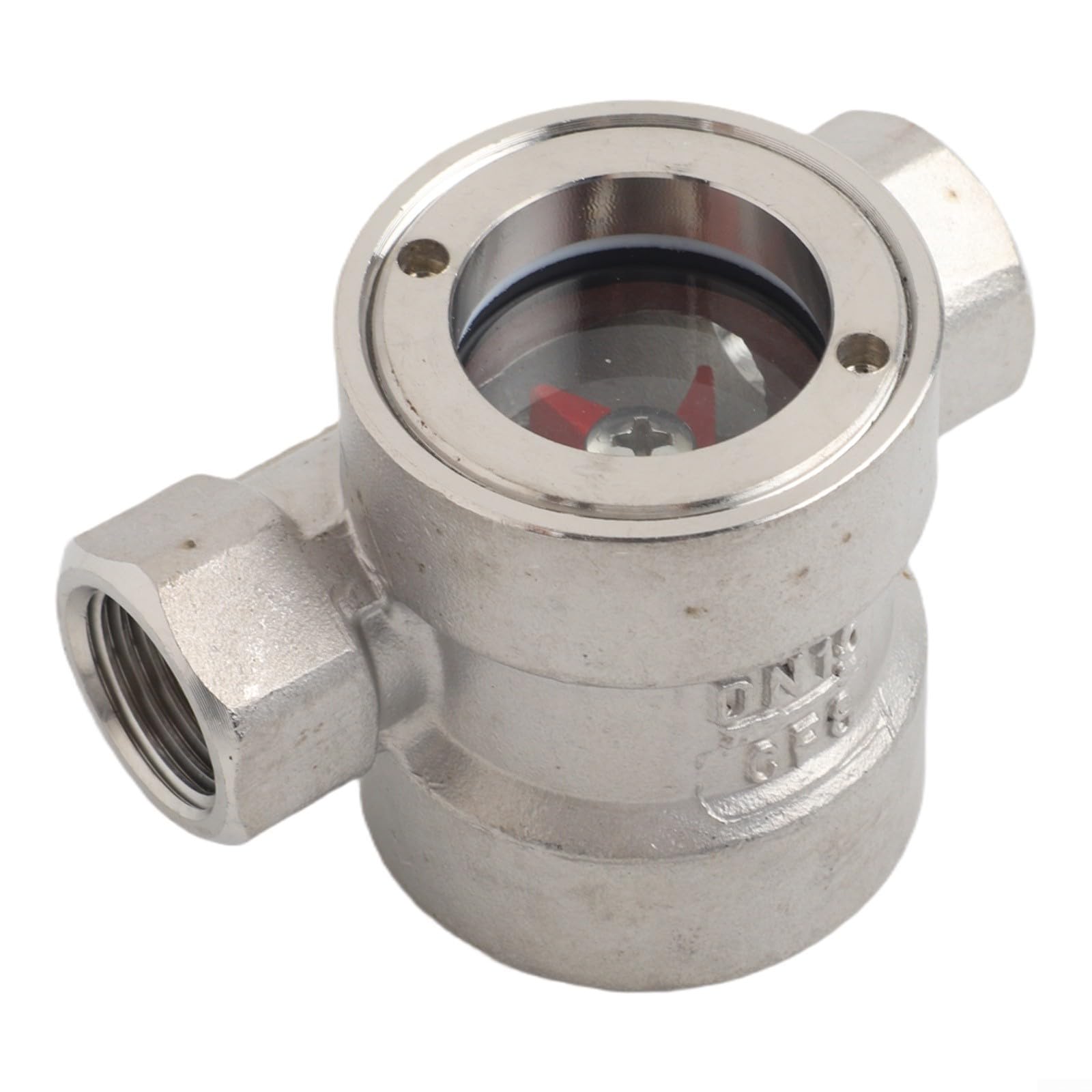 Indicateur de débit en acier inoxydable 304 gris pour réseaux fluides et acides DN15