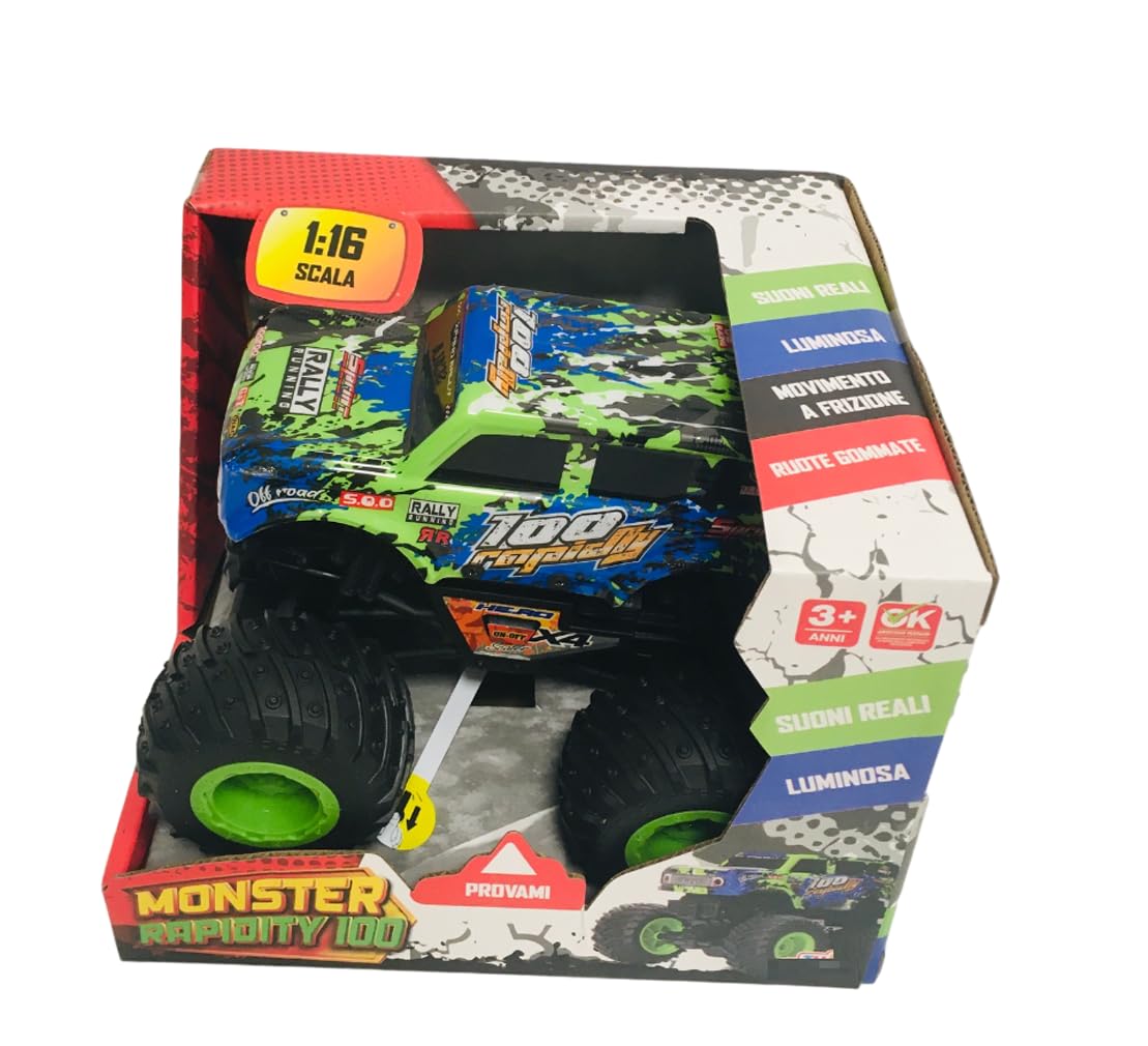 Generic Monster Truck Giocattolo 4x4 Luci Suoni Movimento Frizione Fuoristrada Ruote Gommate Grande per Bambini Unisex