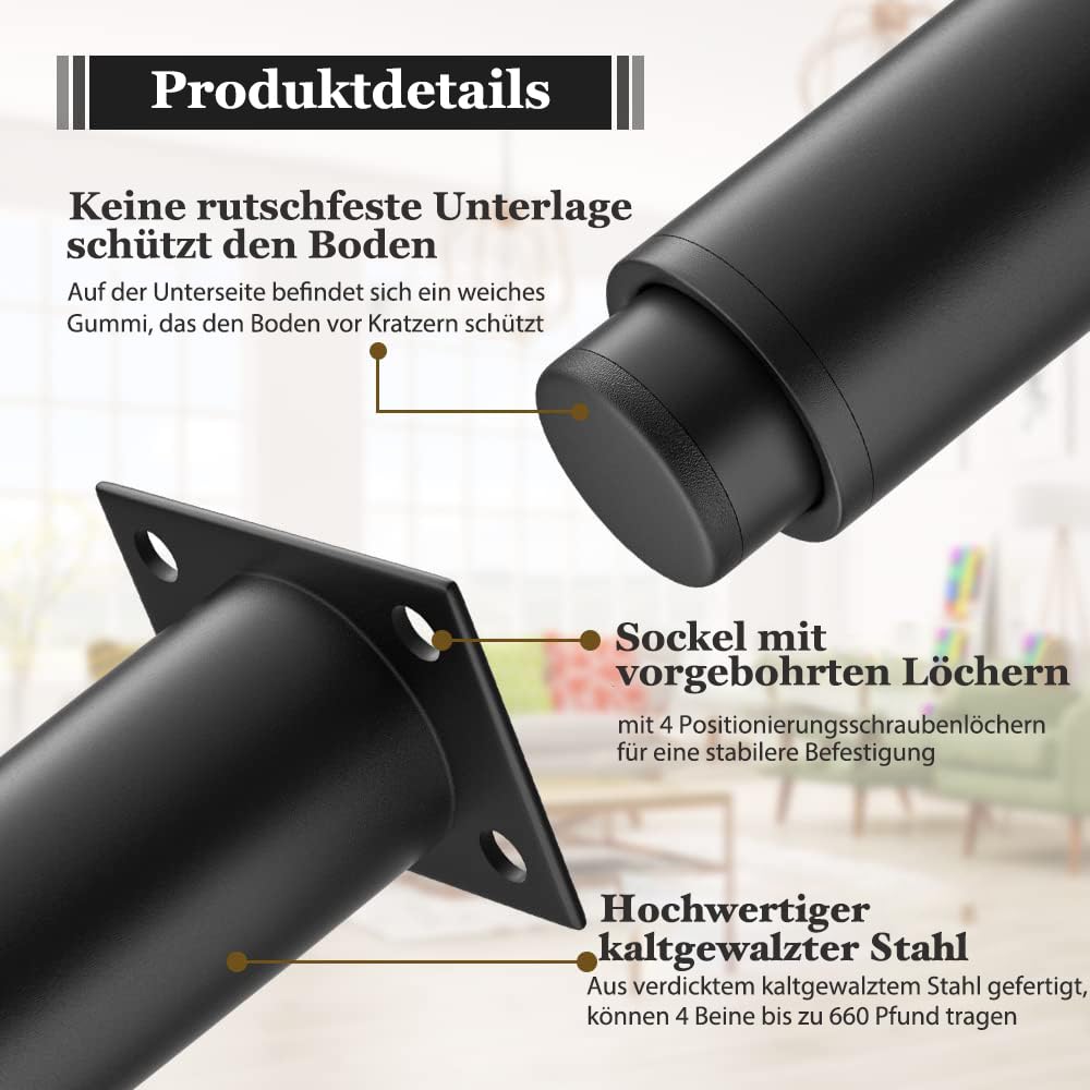 4 stuks meubelpoten, metaal, verstelbare meubelpoten, zwart, 12 cm, doe-het-zelf meubelpoten, in hoogte verstelbaar, 0-70 mm, meubelpoten voor kast, bank, tv-kasten, nachtkastje, badkamerkast en
