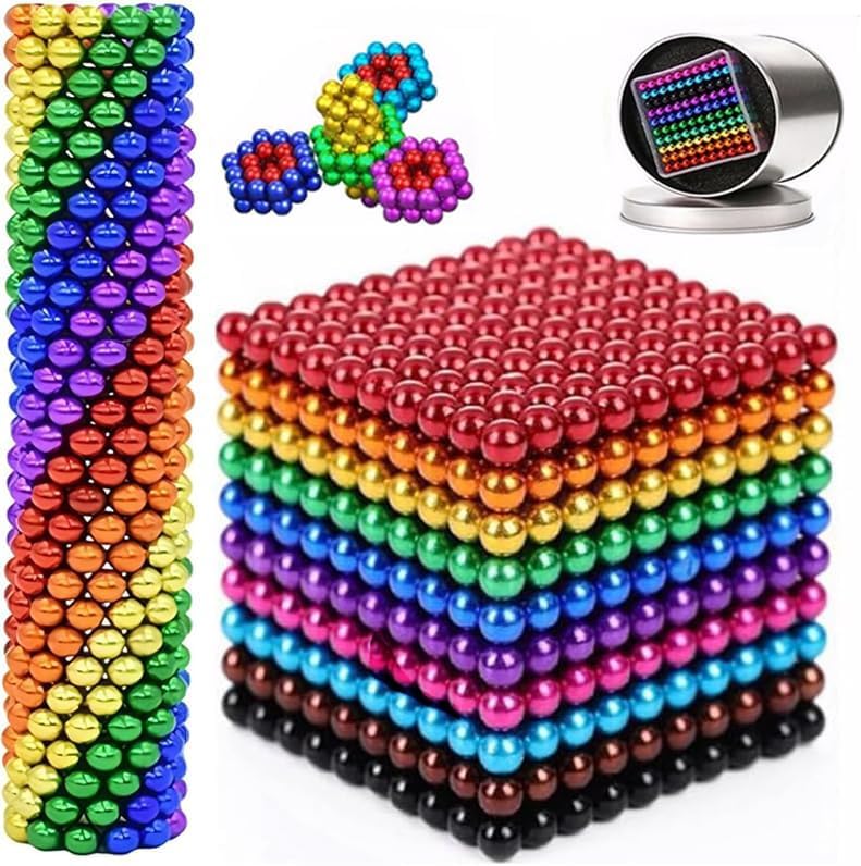 3MM-1020PCS Magnet Ball Adult Desk Building Fidget for Stress Relief, Office Magnetic Hand Fidget Putty Slime Tool for Age 18+