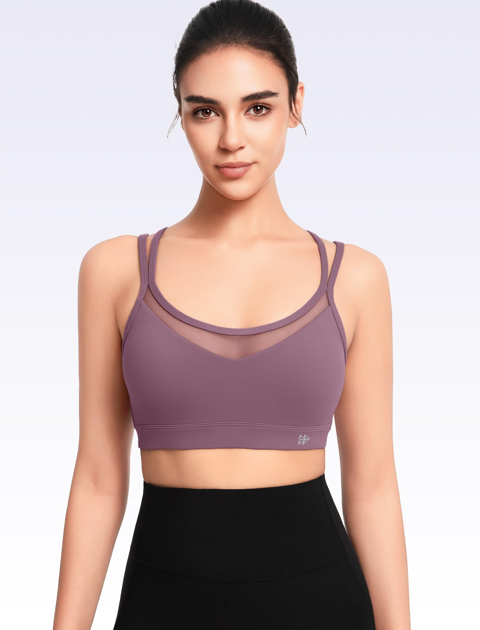 Yvette Soutien-gorge de sport léger série Cloud pour femme style épissure en maille