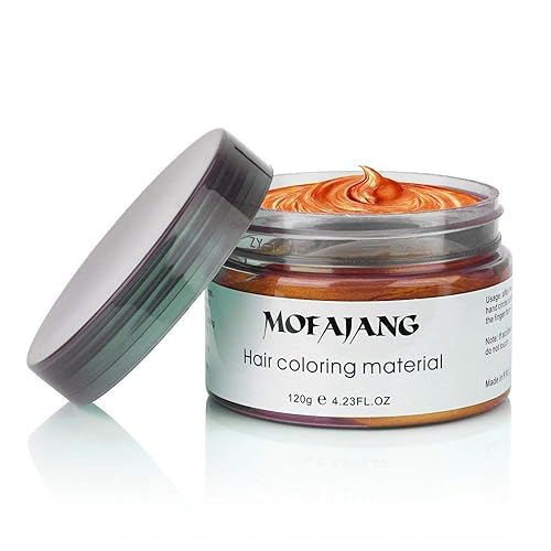 Vista 21 de MOFAJANG - Tinte de cera unisex para el cabello, color crema, barro, pomada de peinado natural, lavable temporal, fiesta cosplay (blanco)
