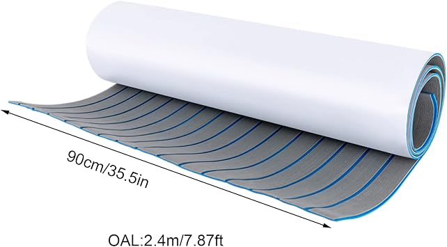 Boat Flooring EVA Foam Decking Sheet Faux Teak Marine Mat Marine Carpet Cooler Tops Seating Non-Slip Self-Adhesive Flooring Material for Motorboat RV Yacht Kayak Swimming Pool 95 x 35.5