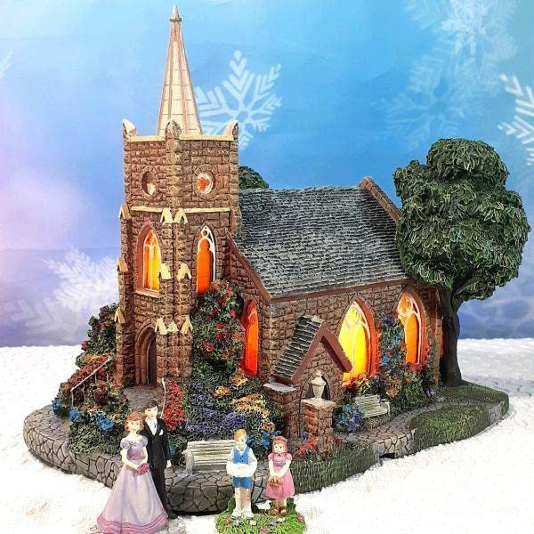 Amazon.co.jp: 24年前の！中世 イギリス 石造りの教会 ジオラマ ライト