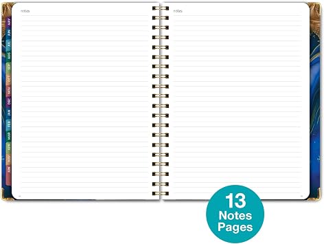 HARDCOVER Academic Year 2026-2027 Planner: 14 Months (May 2026 Through June 2027) 8.5x 11 Daily Weekly Monthly Planner Yearly Agenda. Bookmark, Pocket Folder and Sticky Note Set (Dark Blue Marble)