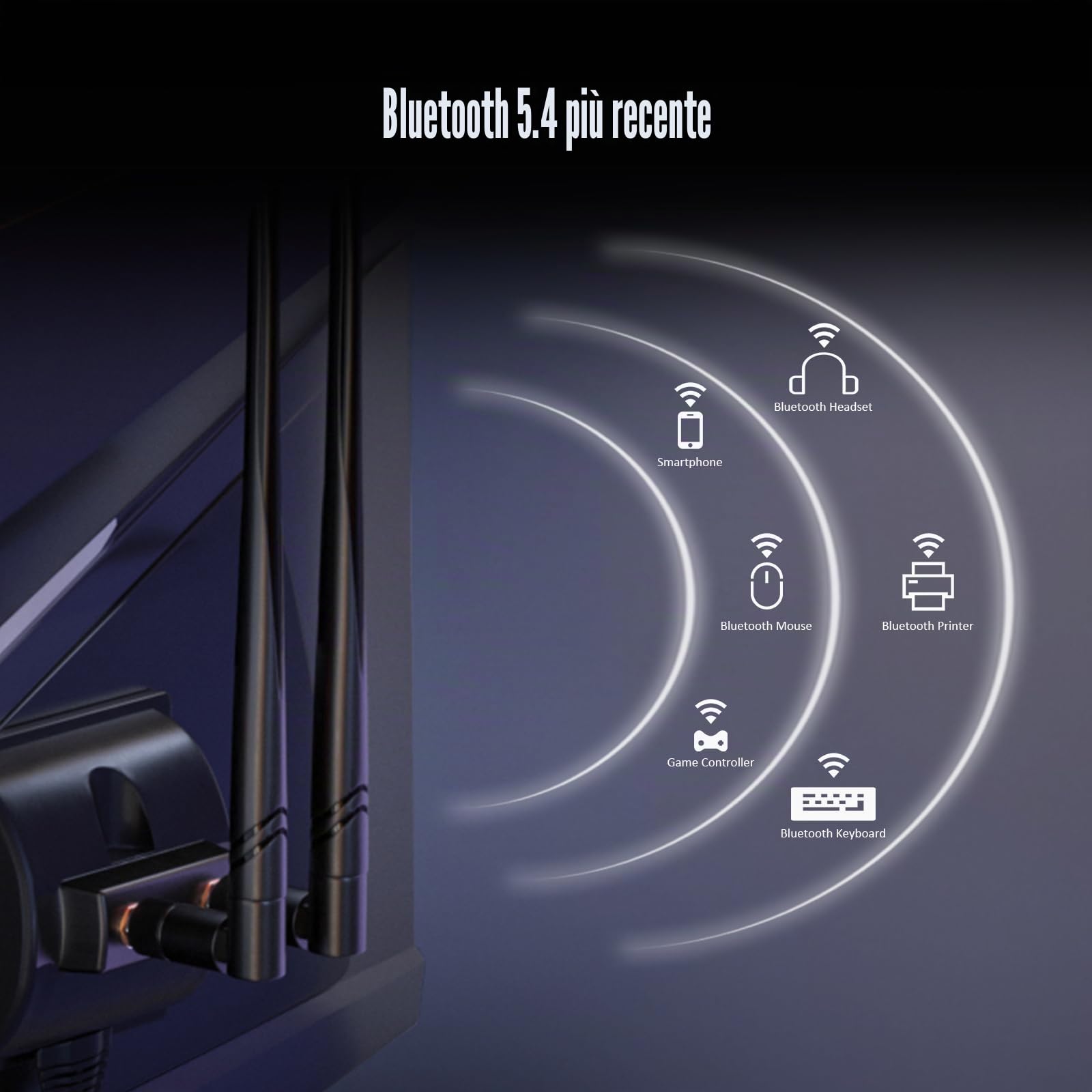 GLOTRENDS WiFi 7 Scheda con antenna di estensione da 2 metri per PC desktop, Intel BE200NGW, compatibile solo con Windows 11 24H2 o versione superiore (non supporta la scheda madre AMD)