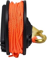 Vista 4 de Scuba Choice Scuba Buceo Bobina de dedo compacta con mango de plástico, 65', línea naranja