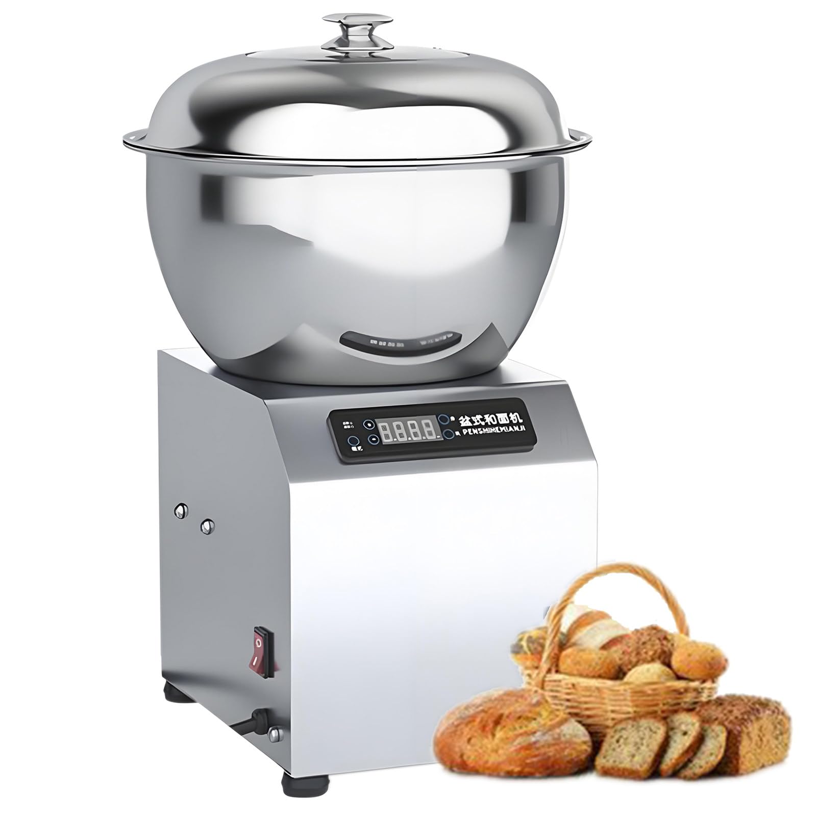 Amasadora Comercial de Espiral, Amasadora Eléctrica de Espiral de 1400 RPM con Doble Rotación, Amasadora de Alta Resistencia para Panadería, Restaurantes, Pizzas 8kg