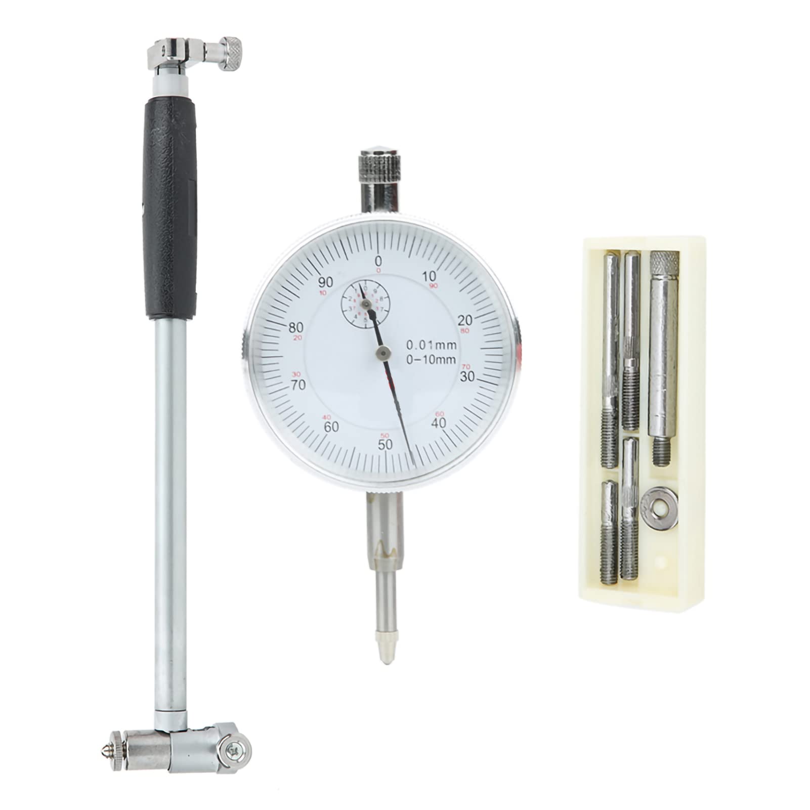 Calibro alesaggio del quadrante, indicatore del quadrante Alesaggio Gage 50-160MM Indicatore del diametro Kit del cilindro del cilindro di misurazione, asta di prolunga