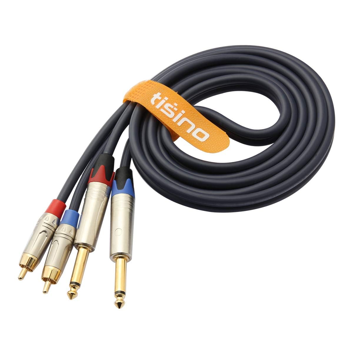 Tisino RCA to 1/4 Cable, Dual RCA to Dual 1/4 inch TS Stereo Audio Interconnect Cable Patch Cords - 10 feet