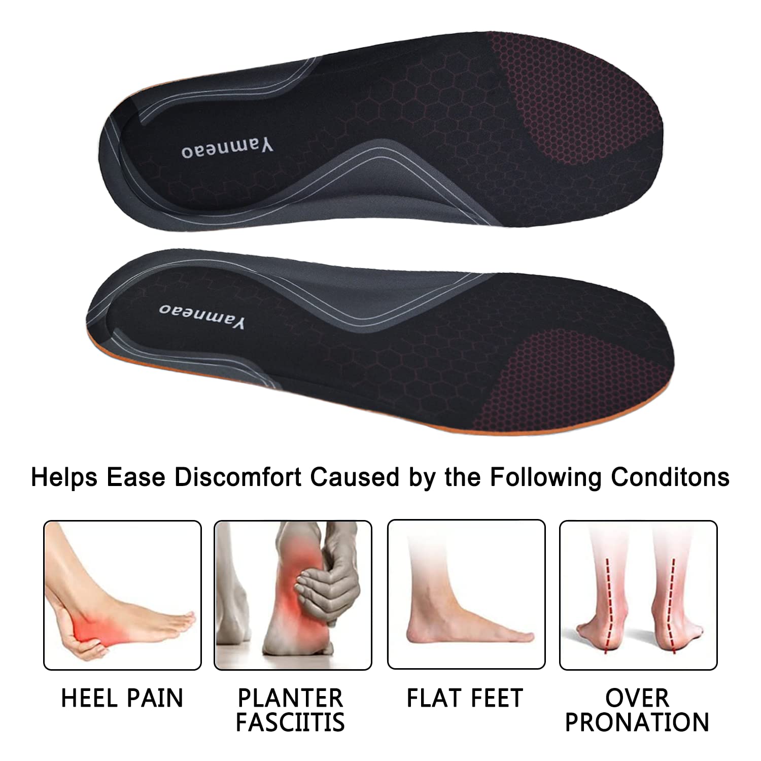 Yamneao Solette Memory Foam Donna Uomo - Inserti per Scarpe Regolabile alla Misura, Comfort Ammortizzanti, Soletta Scarpe per Sportive Stivali Lavoro e Scarpe da Trekking, Nero Donna