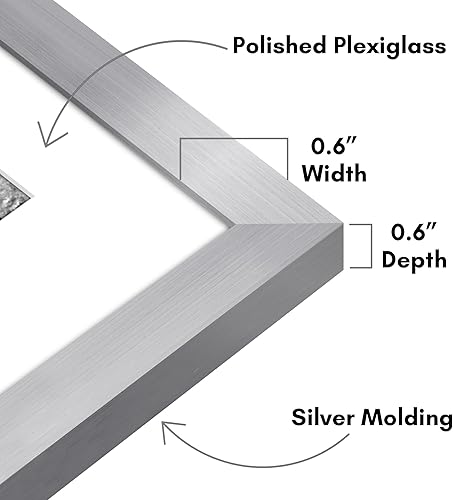 Vista 118 de Americanflat Portarretratos de 8 x 12 pulgadas con plexiglás pulido, juego de 2 portarretratos de 6 x 8 pulgadas con paspartú o para fotos de 8 x 12