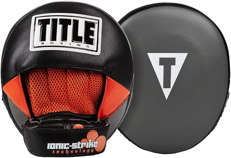 TITLE Boxing Ionic Strike Punch Mitts, Gris/Naranja - Almohadillas de boxeo, Almohadillas Muay Thai, Manoplas de boxeo, Manoplas de enfoque, Equipo de boxeo, Almohadillas de boxeo, Equipo de MMA, Kickboxing