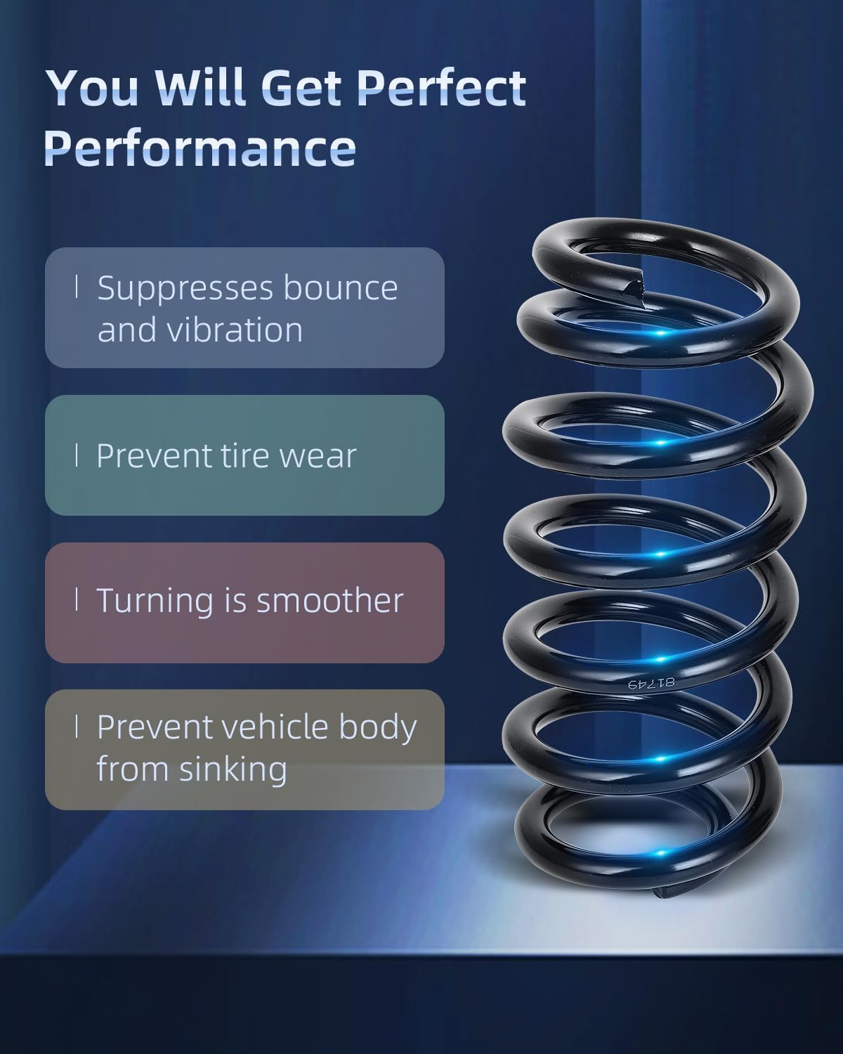 ECCPP 2PCS Rear Coil Springs Suspension Coil Spring Set 81749 for 2006 2007 2008 2009 2010 2011 2012 2013 2014 2015 2016 2017 2018 for Toyota RAV4