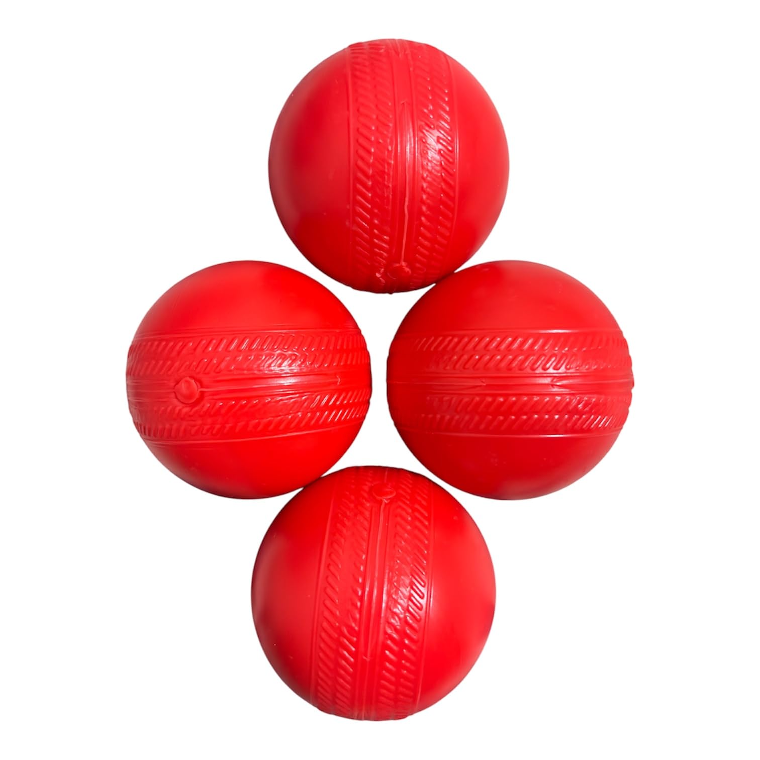 Red Hard Plastic Cricket Practice Ball, 80 gm, Pack of 4, for Indoor and Outdoor Training-picture-12