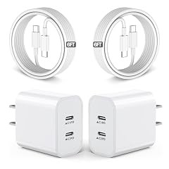 iPhone 17 16 15 Charger USB C Charger Fast Charging 2Pack Dual Port Fast Wall Chargers Block with