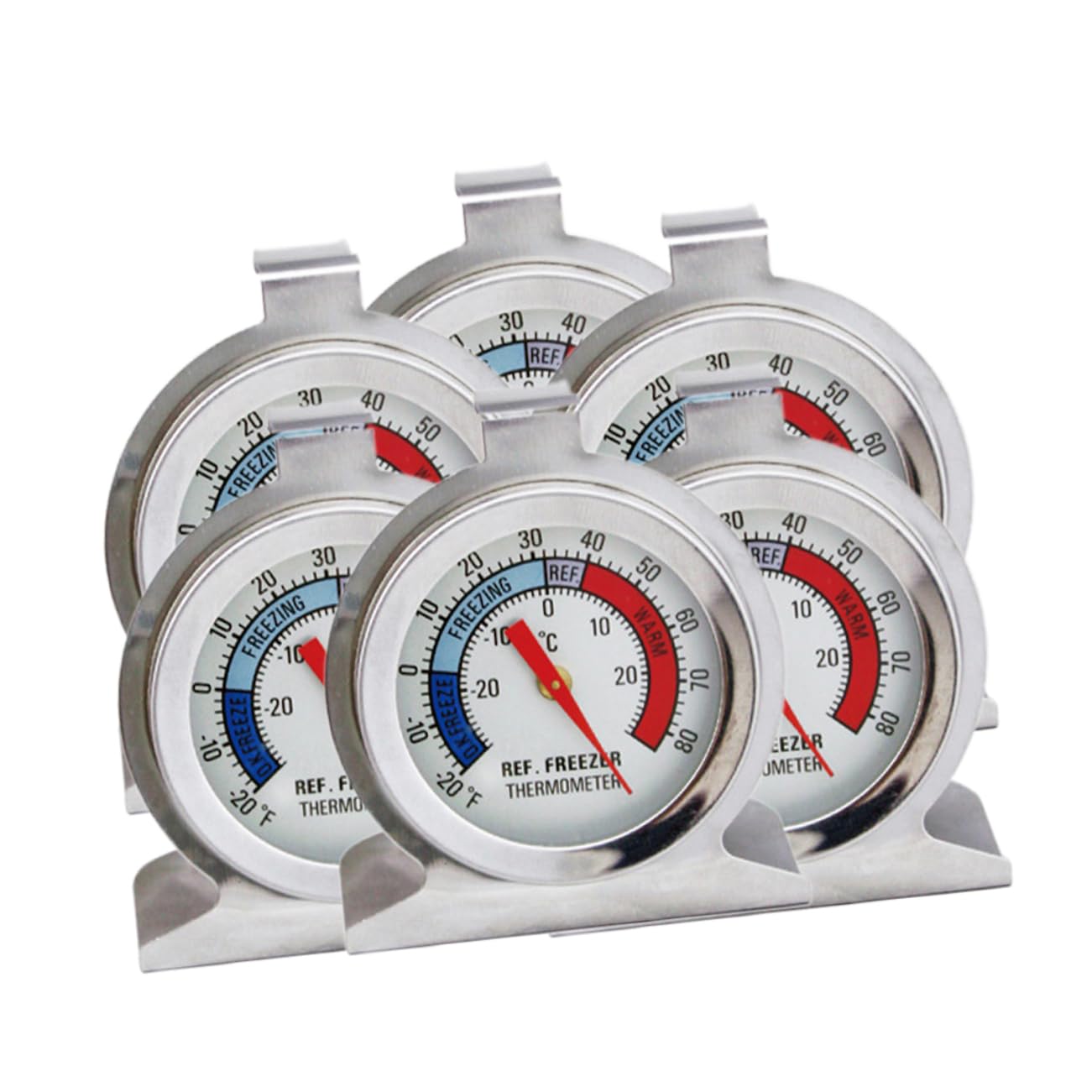 6 Pezzi termometro congelatore applicato frigo monitor del congelatore allarme congelatore senza fili termometro da ufficio temperatura dell'acciaio inossidabile Silver