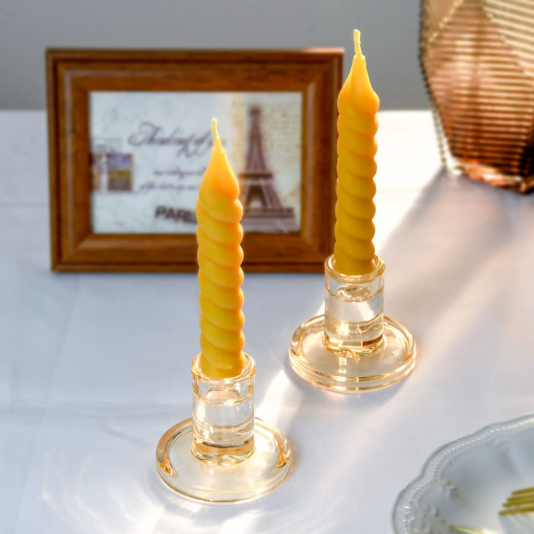 DEYBBY Velas de cera de abejas virales pequeñas naturales, sin goteo y sin humo de 5 pulgadas, juego de 12 velas altas para decoración del hogar y regalo en cualquier ocasión