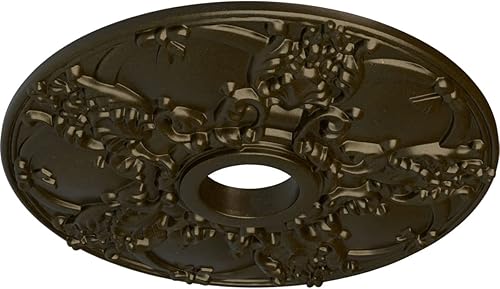 Vista 28 de Ekena Millwork CM18NOPOS Medallón de techo Norwich, 45.72cmOD x 8.97cmID x 1 3/8"P, pintado a mano cobre pulido