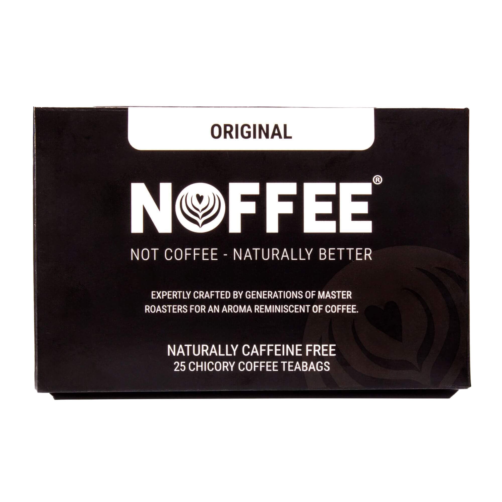 Noffee Sustituto de café sin cafeína 25 bolsitas de té de hierbas achicoria tostado sabor intenso