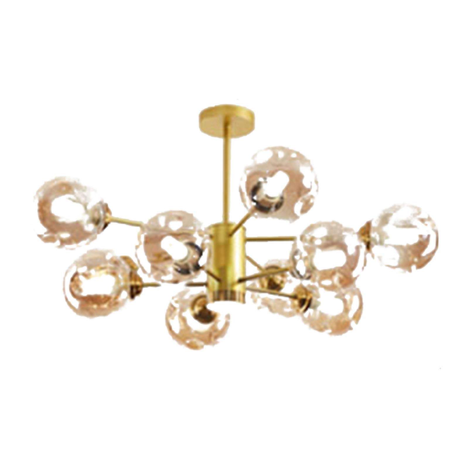 CZYLJLK 12-Light Glass Globe Sputnik Mid-Century Modern Black and Gold Ceiling Light Fixture Vintage Hanging Pendant for Living Room Farmhouse Dining Room-Gold 2 10t