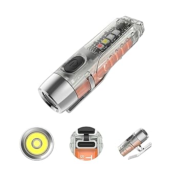 TUNENGE S12Plus Keychain Flashlight?610 High Lumen EDC Pocket Flashlight,USB C Rechargeable Mini LED Flashlight,Small Flashlight,for Camping, Thanksgiving,Christmas Day(Fluorescent White)