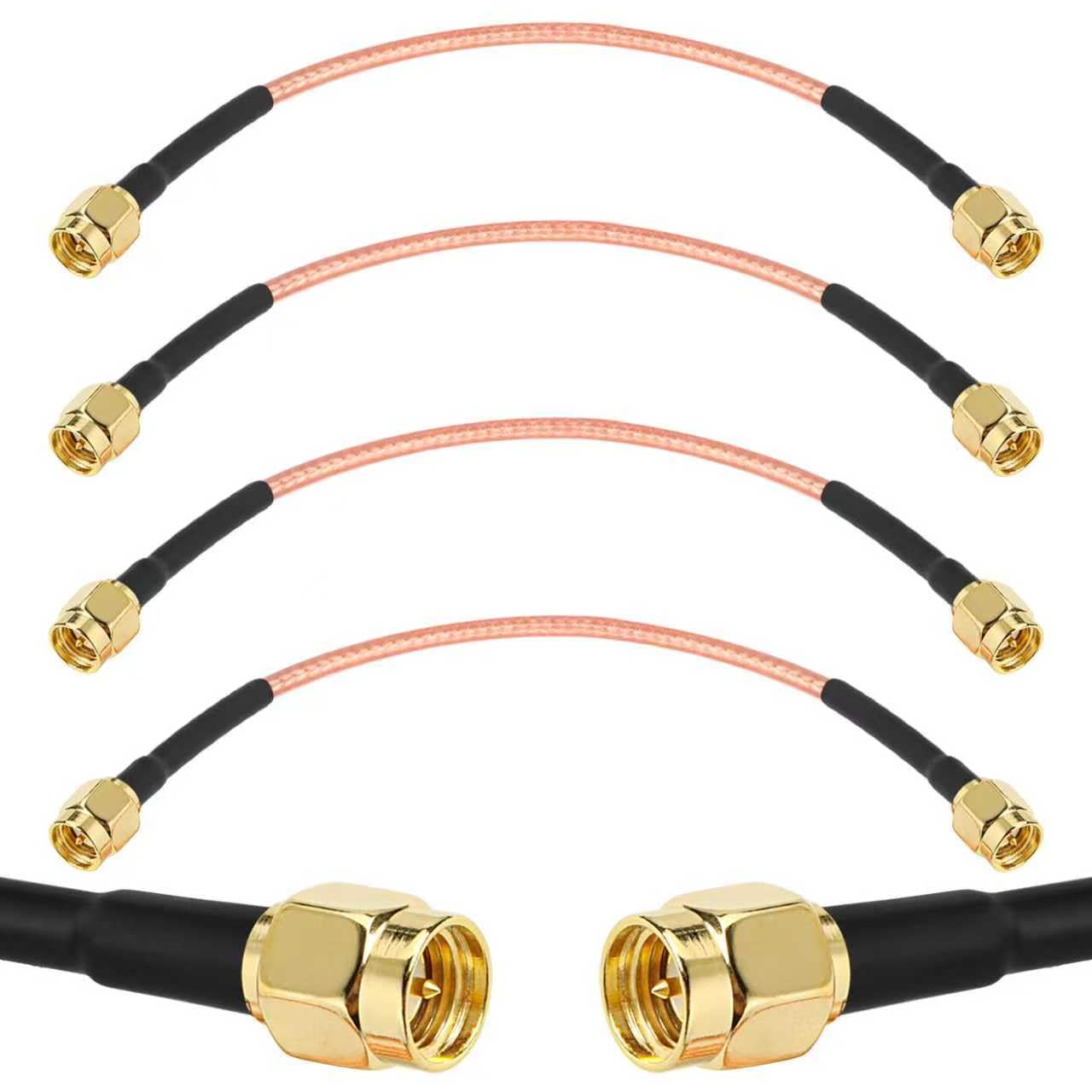 XRDS -RF Cavo coassiale SMA maschio a SMA maschio, 15,2 cm, confezione da 4 RG316 SMA
