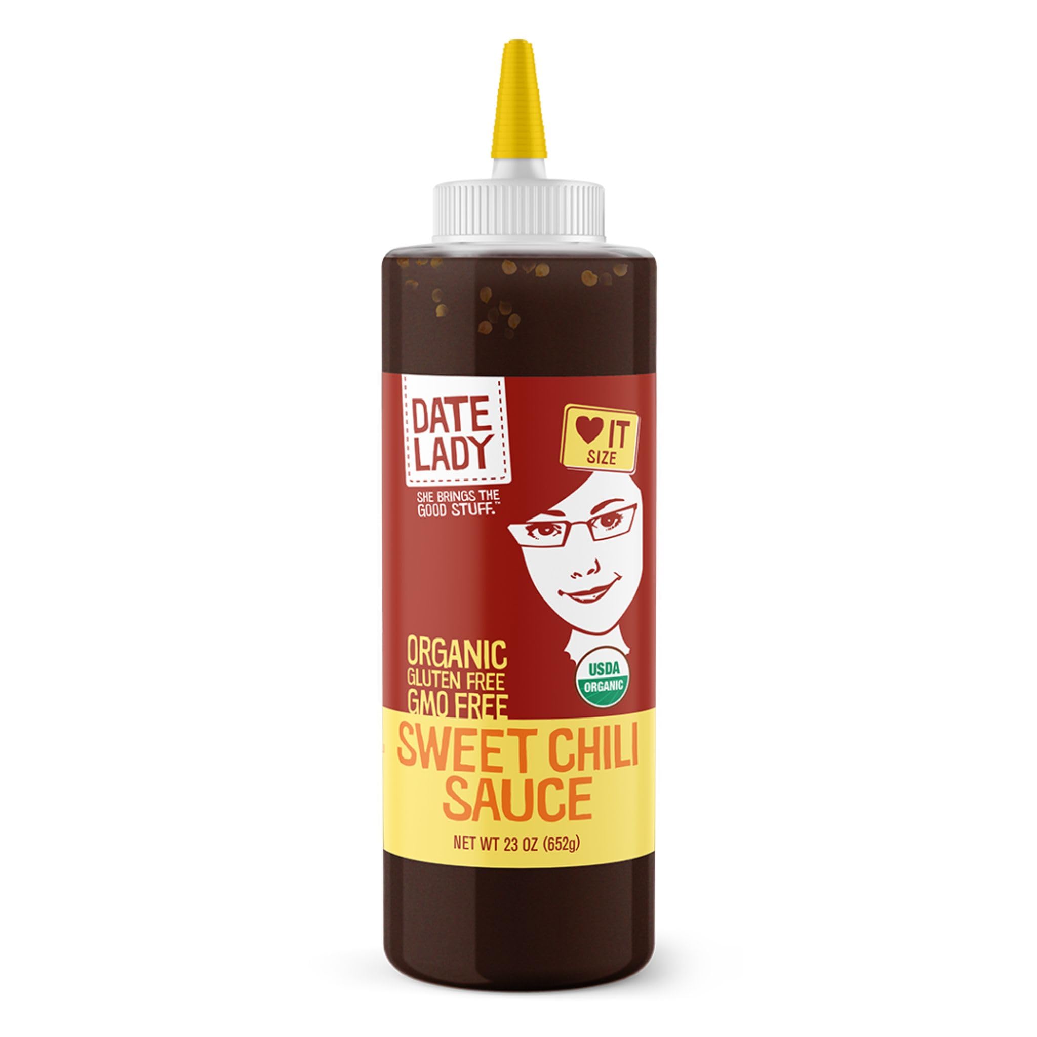 Date Lady Organic Sweet Chili Sauce | No Corn Syrup or Cane Sugar | No Added Flavors or MSG (23 Oz) Use in Stir Fry Vegetables, Dip Spring Rolls, or Add Flavor to Your Chicken.