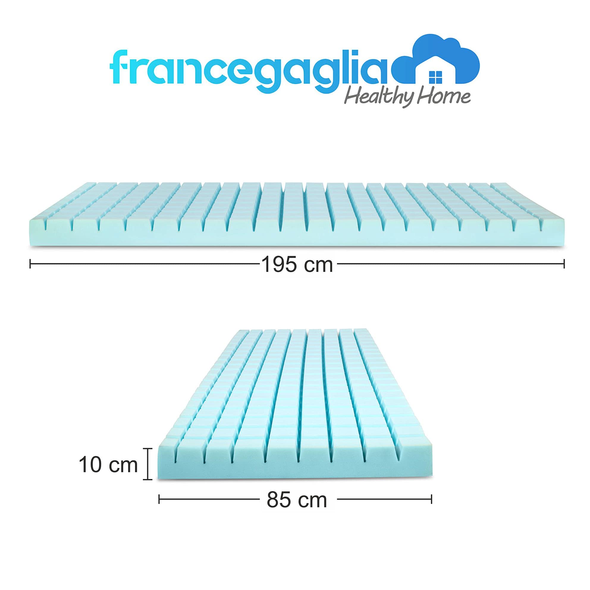 Francegaglia® Materasso Antidecubito per Anziani - Riduce Piaghe da decubito - Materasso ospedaliero - Alto 10cm - Mod. Tiche