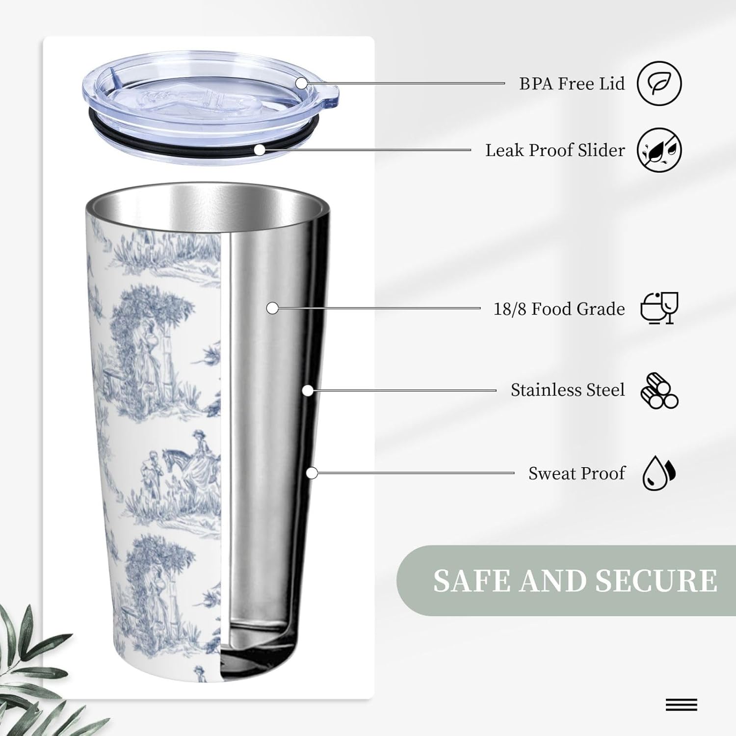 Countryside Landscapes Tumbler, Old French 20oz Stainless Steel Insulated Travel Tumblers,Travel Coffee Mug with Lid and Straw Cups Gifts for Women Men - Image 4