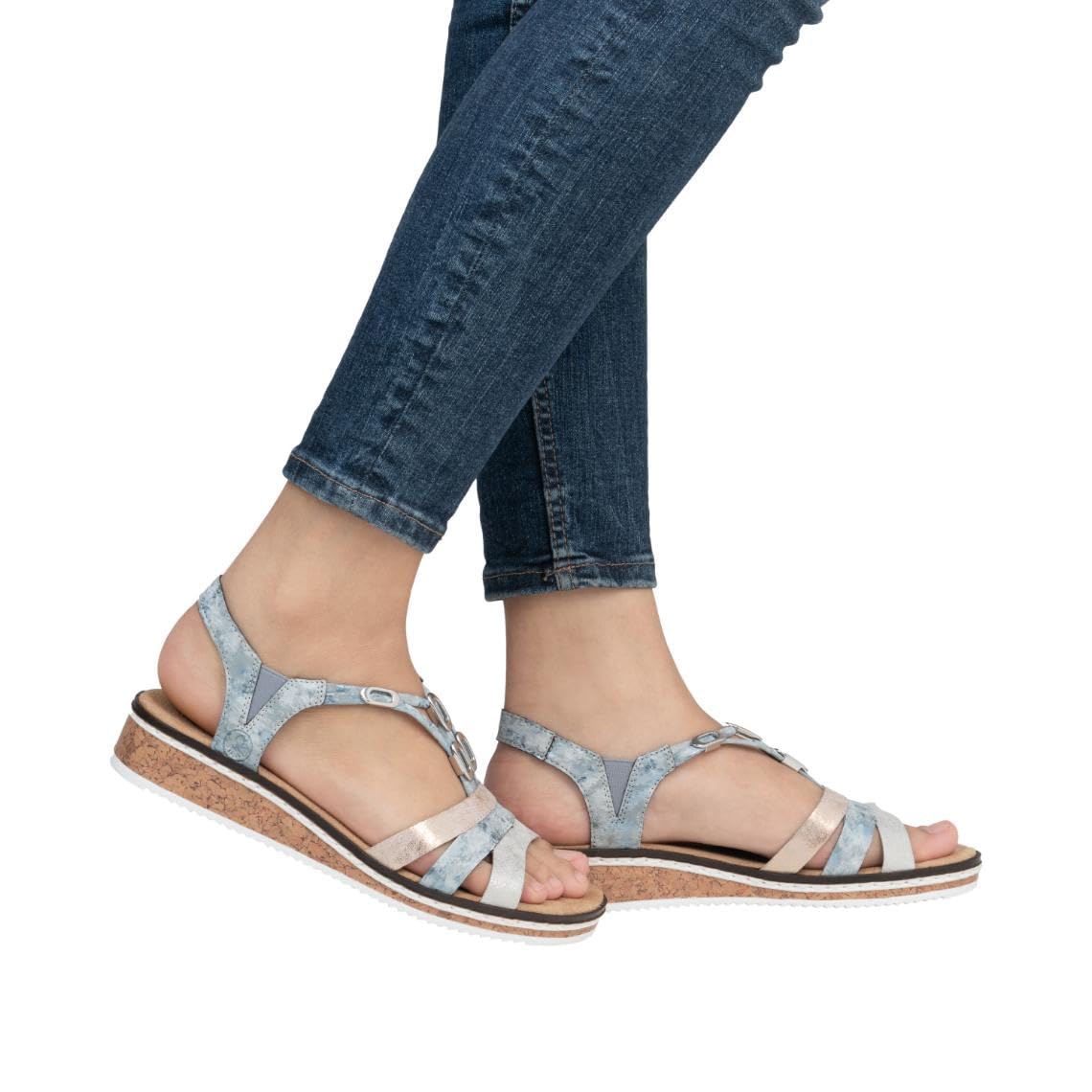 Rieker Damen Keilsandalen V38H8, Frauen Sandalen