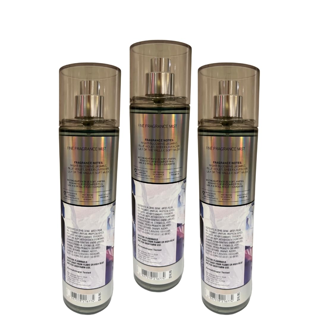 Bath & Body Works Moonlight Path Fine Fragrance Mist 8oz Pack of 3