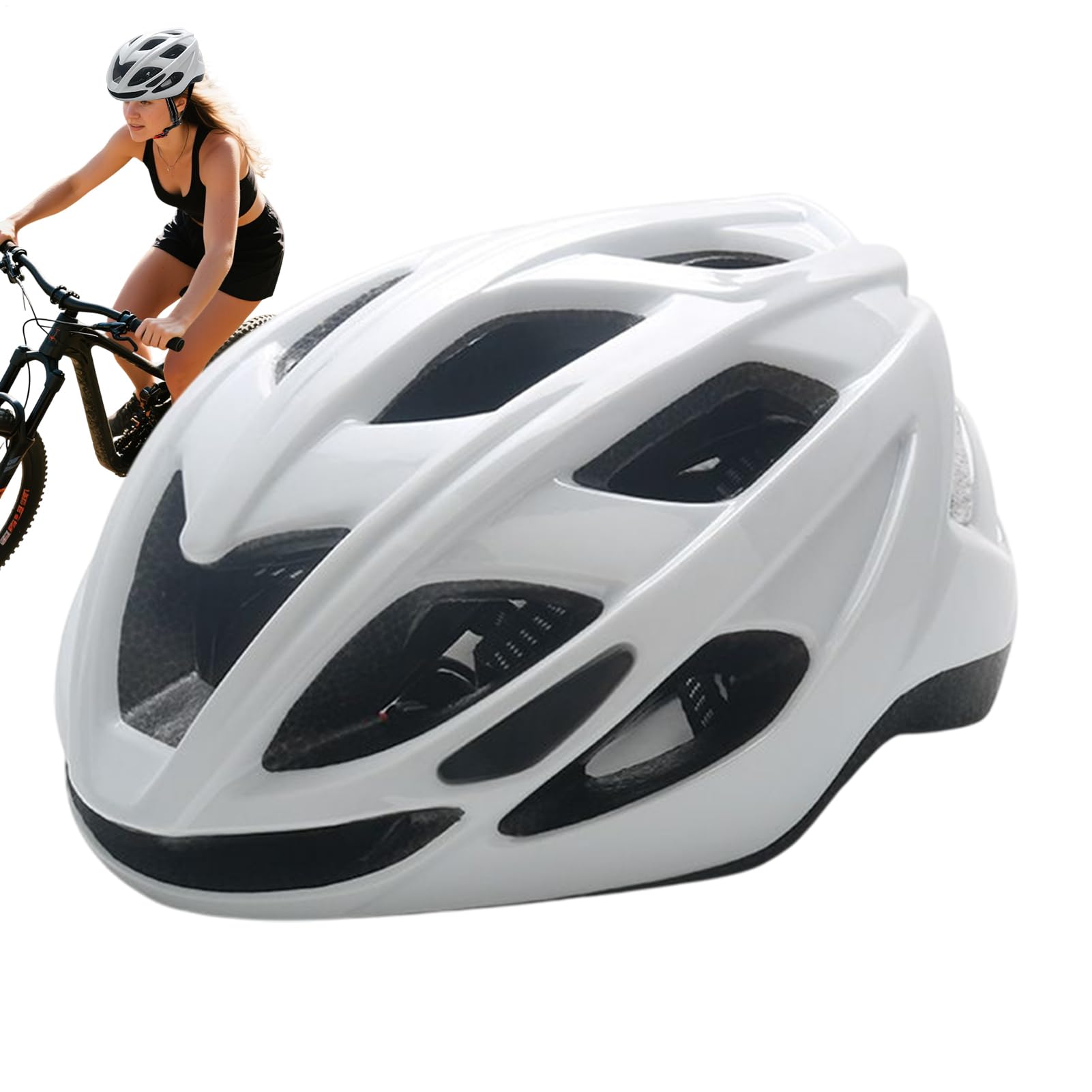 Casque De Cyclisme Léger Multisport pour Homme Et Femme, Adapté Au Vélo, Absorption De Chocs, Ventilation Optimale, Taille RÉglable 57-62cm, Matériau Polycarbonate Haut Résistant