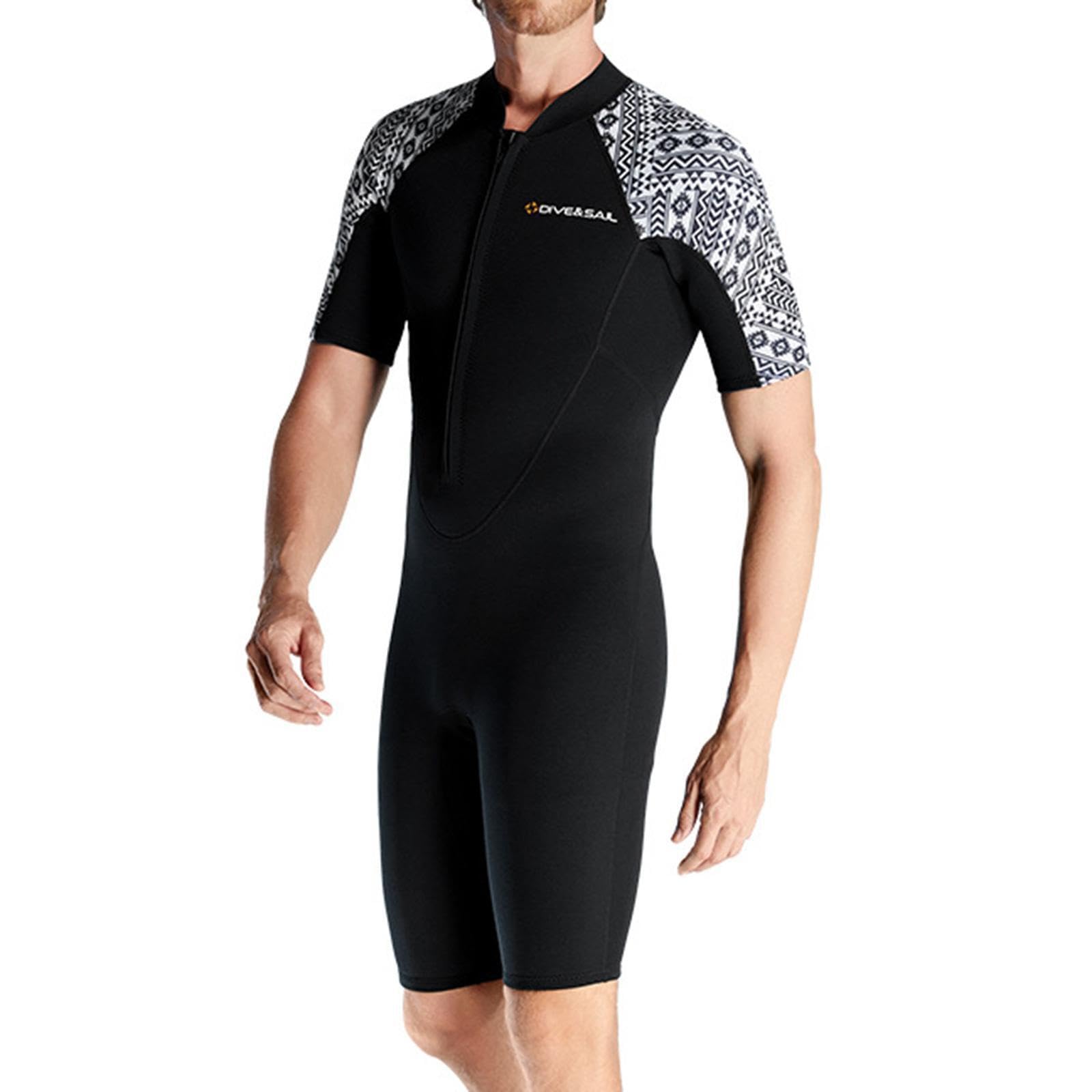 Combinaison Shorty en néoprène 3 mm avec Fermeture éclair Frontale, idéale pour la plongée en Eau Froide et Le Surf. Combinaison Thermique pour
