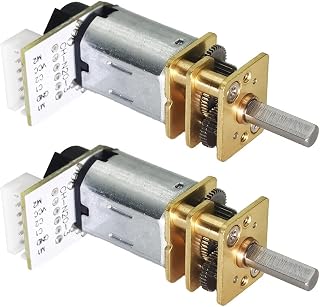 2Pcs DC 12V 1000RPM N20 Encoder Motor for Arduino 3-12V 7.5-3000RPM High Precision Motor with Feedback (12-1000)