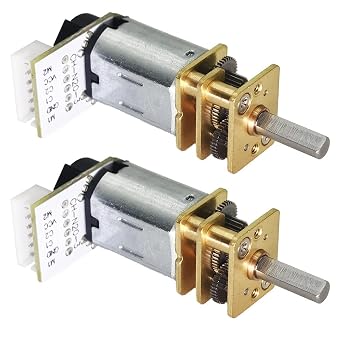 2Pcs DC 12V 50RPM N20 Encoder Motor with Feedback 3-12V 7.5-3000RPM Precision Control DC Motor 12-50