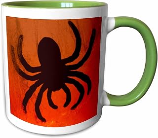 Spider on red web 11oz Two-Tone Green Mug