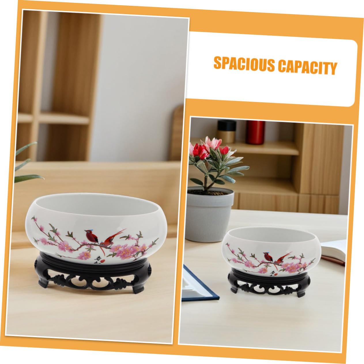Ceramiczna Rośliny Hydroponiczne z Plastikową Podstawą Donica Wodne bez Otworów Niebiesko Biała Porcelana Duży Pojemnik Bonsai Do Dekoracji Wnętrz i Ogrodu
