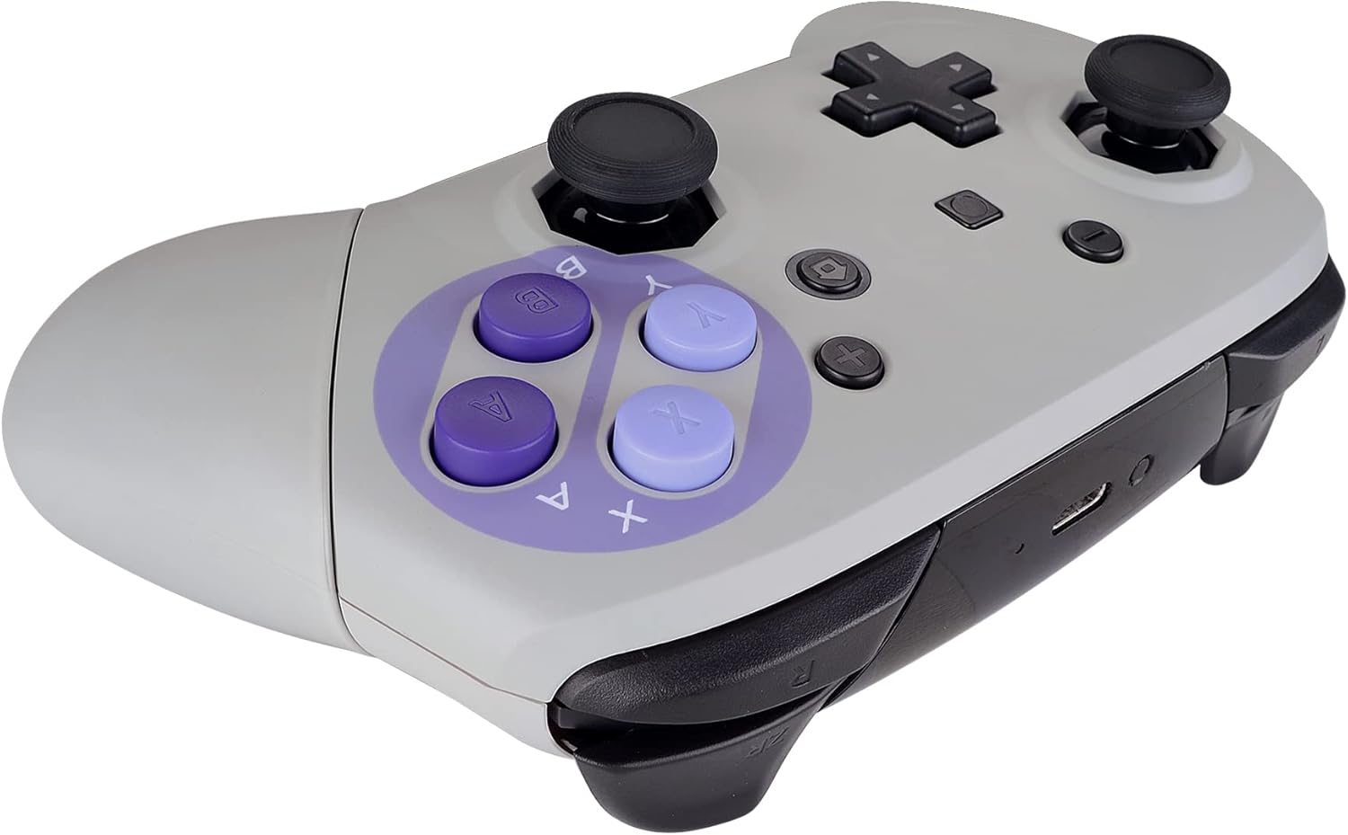 eXtremeRate Classic SNES Style Faceplate Backplate Handles Cover, Octagonal Gated Sticks Design DIY Replacement Grip Housing Shell for Nintendo Switch Pro Controller- Controller NOT Included