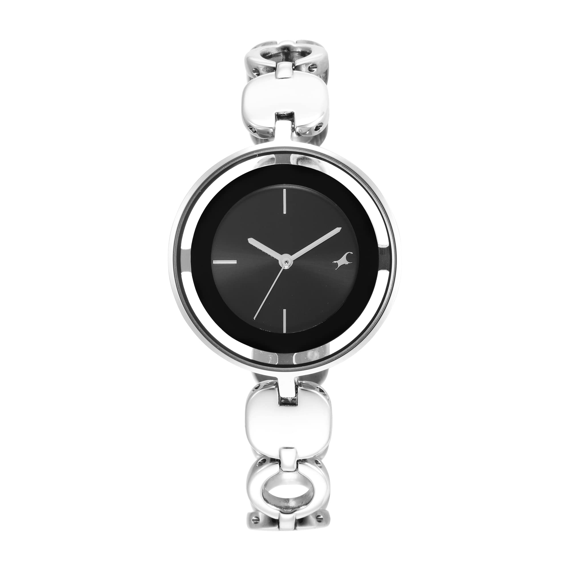 Fastrack Glitch Quartz Analog Silver Dial Metal Strap Watch for Girls-NS6237SM01 (B09J12X892) Amazon Price History, Amazon Price Tracker