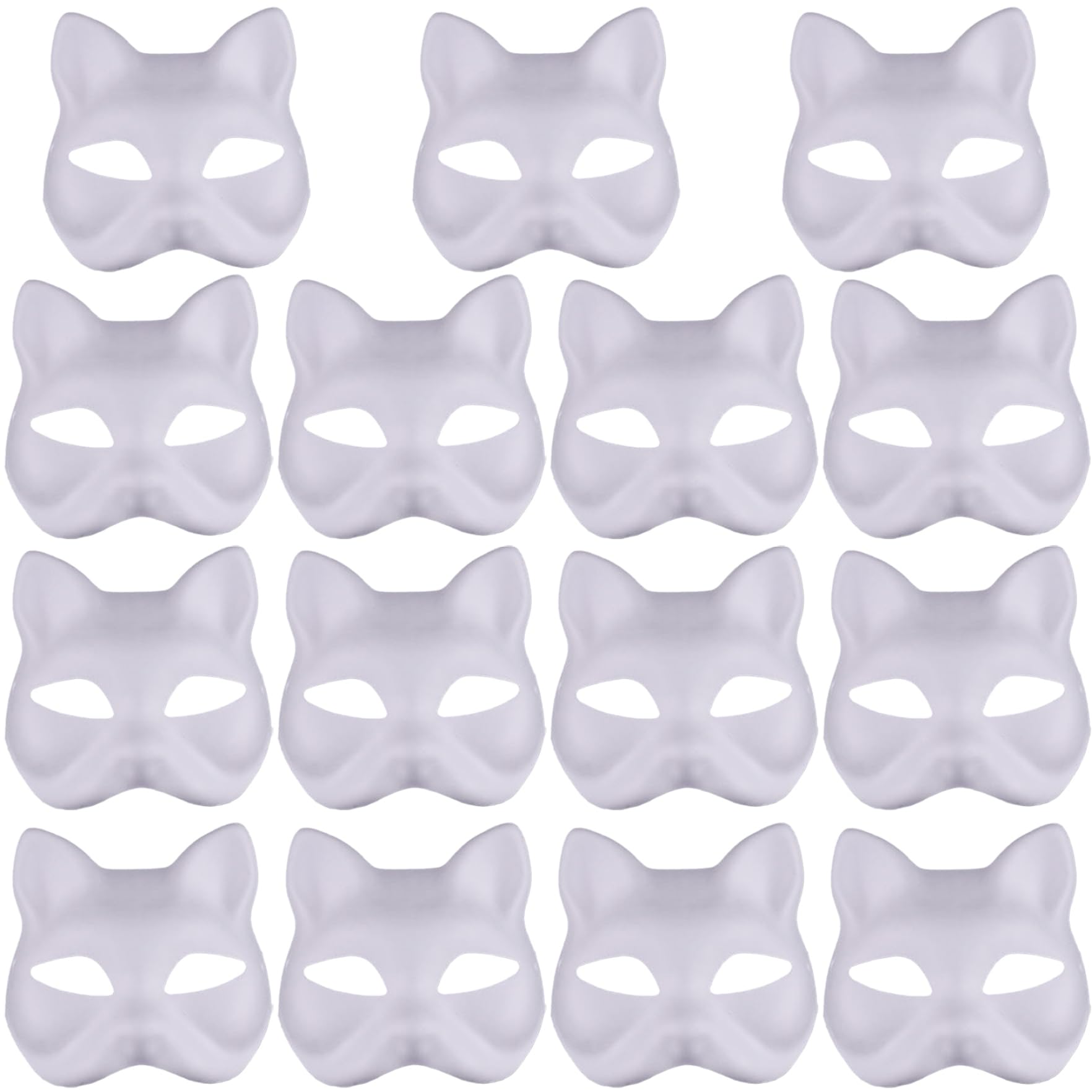 Máscaras de medio DIY pintables blancas con goma elástica para disfraces Halloween 6