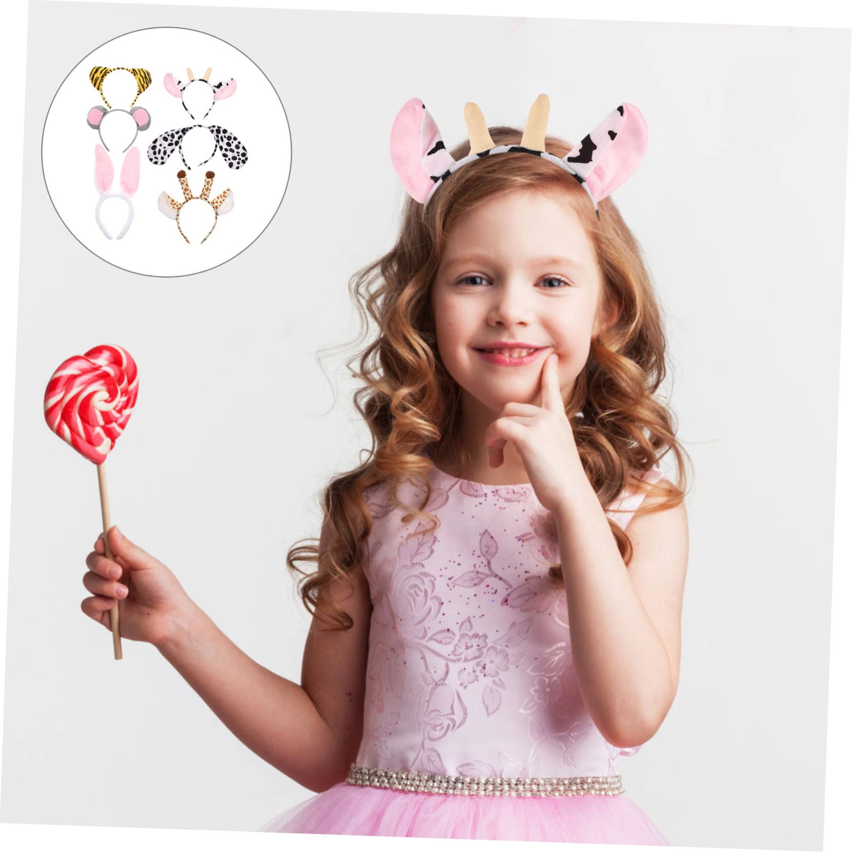 VICASKY 30 Pièces Bandeaux Oreilles Animaux Accessoire Cheveux Adorable pour Fêtes Garçon Fille Costume Girafe Tigre Lapin Souris