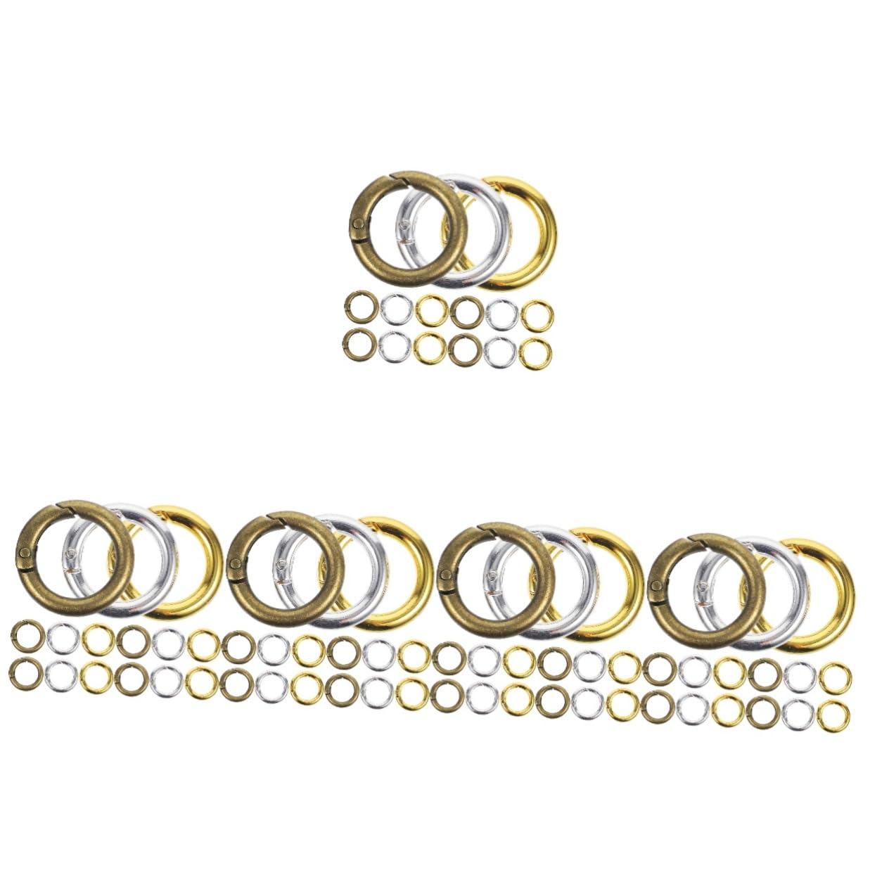 Artibetter 75pezzi Anelli Molla Chiusure Scatto Colorate Per Portachiavi e Borse - Per e Accessori Antico